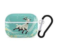 Goat Frolic - Custodia protettiva rigida per AirPods Pro di seconda generazione, con anello portachiavi, custodia protettiva rigida per AirPods Pro di seconda generazione, facile da aprire, protezione
