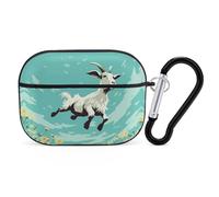 Goat Frolic - Custodia protettiva rigida per AirPods Pro di seconda generazione, con anello portachiavi, custodia protettiva rigida per AirPods Pro di seconda generazione, facile da aprire, protezione