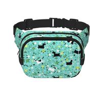 Goat Frolic Print - Marsupio unisex quadrato a doppio strato, accessorio da viaggio per allenamento, nero, taglia unica, Nero, One Size