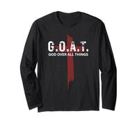 Goat God Over all Things Christian Red Cross Design G.O.A.T. Maglia a Manica