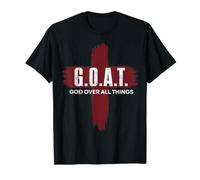 Goat God Over all Things Christian Red Cross Design G.O.A.T. Maglietta