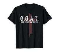 Goat God Over all Things Christian Red Cross Design G.O.A.T. Maglietta