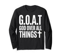 Goat God Over all Things Scritta Croce Maglia a Manica