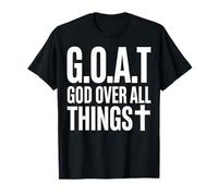 Goat God Over all Things Scritta Croce Maglietta