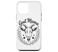 Goat Mama Neon Line Art Farm Animal Lover Coffee Love Custodia per iPhone 12 mini