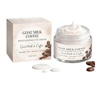 Goat Milk Coffee Eye Cream for Dark Circles, Eye Moisturizer Daily Under Eye Balm, Tired Eyes, Paraben Free, Non Greasy Fragrance Free for Face, Lips, Eyes and Neck