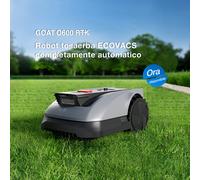 ECOVACS Goat O600 Robot Tosaerba Senza Cavi Perimetrali, Per Aree Fino A 600 M², Navigazione RTK+Vision, Evitamento Degli Ostacoli Tramite IA, Controllo via App, Passaggio In Spazi Stretti Fino A 0,7M