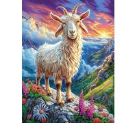 Goat on A Mountain Peak Puzzle 1000 Pezzi Sfida Impossibile Difficile Fairy Tale Scenery Cartoon Rompicapo Per Adulti Amanti Del Puzzle Rilassamento E Stimolo Intellettuale Regalo Lui 1000 PCS