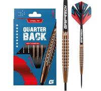 GOAT - Quarterback V1, 95% Tungsteno, 25G, Torpedo, Freccette Steeldarts | 25G Freccette Steeldarts, Barrel Torpedo, Design Bronzo/Argento, Bilanciamento Centrale, Incl. 3 Barrel, 3 Flight & 3 Shaft