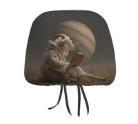 Goat Reading A Book Under The Planet, copertura per poggiatesta auto, 2 pezzi, elastica, comoda, per donne e uomini, universale, adatta alla maggior parte delle auto, furgoni, SUV, camion, accessori