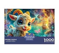 Goat with Colorful Paws, Ship And Butterfly Puzzle Da 1000 Pezzi Sheep Ideale Per I Regali Di Compleanno E Di Natale 38x26cm/1000pcs