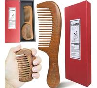 Goaycer Pettine in legno a denti larghi, pettine per il parto, 100% naturale, fatto a mano, ecologico, tascabile, piccolo pettine per capelli