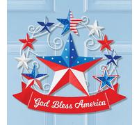 " Gob Bless America " Patriottico Stella 4th Di Luglio Appeso Metallo Porta /