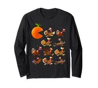 Gobble TIL You Wobble Thanksgiving Pumpkin Game Eats Turkeys Maglia a Manica