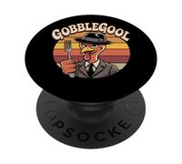 Gobblegool Mafia Turchia Ringraziamento Retro Italiano Divertente PopSockets PopGrip Adesivo