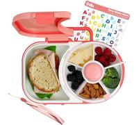 GoBe Contenitore per il pranzo per bambini, riutilizzabile, con dispenser a 5 scomparti e coperchio, senza BPA e PVC, lavabile in lavastoviglie, senza fuoriuscite, a prova di perdite…