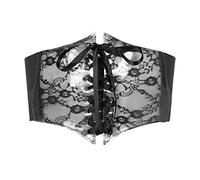 GOBEAM Nuovo Corsetto con Motivo in Pizzo Cinture Larghe per Il Corpo Snellente Cinturino Elastico a Vita Alta Cintura Modellante Elasticizzata per la Decorazione della Moda Femminile