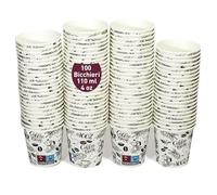 gobecups 100 Bicchierini Caffè Carta Cartone 110 ml 4 oz Piccoli. Bicchierini caffè bianchi per casa, ufficio, compleanno e riunioni familiari; bicchieri carta per bevande fredde e calde
