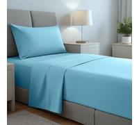 gobedreams Lenzuola Letto Singolo 90x190/200 Verde Acqua Microfibra 3 Pezzi | Set lenzuola con lenzuolo con angoli profondo 40 cm, lenzuolo piano e 1 federa 50x80, morbide tutto l'anno, lavabili a 40º