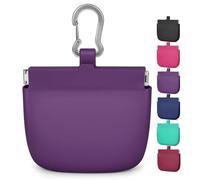 Gobeigo Borsa per cani in silicone con accesso a una mano, piccola tasca per addestramento con linguetta e coperchio a chiusura automatica, per un facile addestramento e passeggiate degli animali