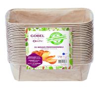 Gobel - Confezione da 25 stampi professionali Cakes - Stampi usa e Getta in Carta Naturale Biodegradabile al 100% - Media - Adatti al Forno - Congelatore - 19 x 5 x 5 cm - Made in France