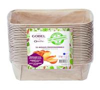 Gobel - Confezione da 25 stampi professionali Cakes - Stampi usa e Getta in Carta Naturale Biodegradabile al 100% - Media - Adatti al Forno - Congelatore - 19 x 5 x 5 cm - Made in France