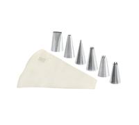 Gobel, Set di 6 beccucci, in Acciaio Inox, con sac à Poche Lunga 30 cm