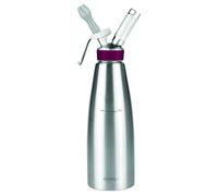 GOBEL - Siphon für die professionelle Küche aus Edelstahl - Siphon für Schlagsahne mit Edelstahlbehälter und -kopf - 1L - Professionelle Qualität (entspricht NF D21-901)