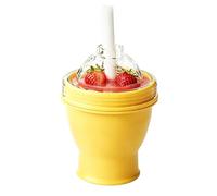 Gobelet À Glaçons Sphériques - Bouteille Pliable Et Étanche | Gobelet À Glaçons Avec Paille Et Couvercle | Idéal Pour Whisky, Café, Jus, Cocktails, À La Maison, À La Salle De Sport Ou En Voyage