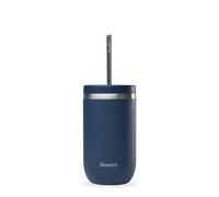 QWETCH - Cold Cup Termico 600ml con Manico e Cannuccia Blu Notte - 24h Ghiacciato & 12h Freddo - Borraccia Termica in Acciaio Reciclato, Anti-Schizzi - Perfetto per Bevande Fredde e Caffè Freddo