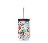 QWETCH - Cold Cup Termico con Cannuccia 470 ml - 24h Ghiacciato & 12h Freddo Arty - Acciaio Riciclato, Anti-Schizzi - Perfetto per Bevande Fredde, Bubble Tea e Caffè Freddo