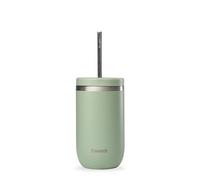 QWETCH - Cold Cup Termico con Cannuccia 470 ml - 24h Ghiacciato & 12h Freddo Verde Lime - Acciaio Riciclato, Anti-Schizzi - Perfetto per Bevande Fredde, Bubble Tea e Caffè Freddo