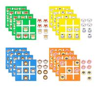 GoBene Set tavola strategica per Bambini e Famiglia Tic Tac Toe 16 Pack，Tic Tac Mini Forza 4 Gioco Regalini Compleanno Animali Della,Tris Gioco Per Bambini Per Regali Fine Festa