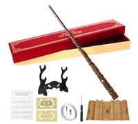 Gobesty Bacchetta magica a LED con ricarica USB, set di bacchetta magica per cosplay con scatola regalo, supporto per bacchetta magica, carta e cartina, per feste, carnevale, Halloween (bacchetta