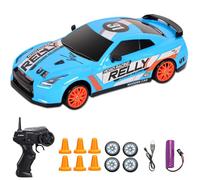 Gobesty Macchina Telecomandata, RC Drift Car 1:24, Auto Telecomandata Bambino, 15 KM/H 2.4GHz Deriva Telecomandata Auto 4WD RC Car con Luce LED, Regalo per Ragazzi Bambini da 6 8 9 10 Anni (Color C)