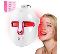 Gobesty Maschera per il viso a LED, 7 colori, per terapia della luce del viso, ricaricabile con luce a LED per la bellezza del viso, maschera per tutti i tipi di pelle, ringiovanimento, schiarente