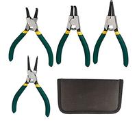 Gobesty Pinze per anelli elastici, 4 pinze per anelli elastici Set pinze per anelli elastici Manici antiscivolo da 125 mm Pinze per anelli, pinze per anelli elastici dritti interni esterni