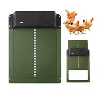 Gobesty Porta di pollaio Automatico, Automatico per Pollai con Sensore di Luce Impermeabile Porta del Pollaio a Induzione per la Coltivazione di Polli Funzionamento a Batteria, Verde
