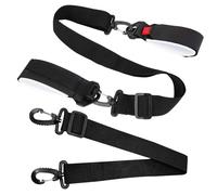 Gobesty Porta Sci da Spalla, Tracolla Porta Sci Regolabile con Chiusura in Velcro, Accessori Sci per Il Trasporto di Sci e Bastoncini, Cinghia Porta Sci per Bambini e Adulti (Nero)