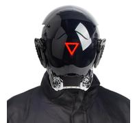 Gobesty Punk maschera cosplay, punk casco con LED, maschera cyberpunk maschera, maschere per Halloween, cosplay, ricarica USB, maschera luminosa per Halloween, carnevale, feste e feste