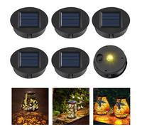 Gobesty Ricambi per Luci Solari, 6 Pezzi Luci Solari di Ricambio a LED, Lampada Solare di Ricambio con Lampadine a LED, Impermeabile Pannello Solare di Ricambio, per Lanterna Solare da Giardino, 8CM