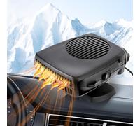 Gobesty Riscaldatore portatile per auto, 12 V, sbrinatore per auto, con presa accendisigari, 2 in 1, riscaldamento e raffreddamento veloce per parabrezza