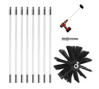 Gobesty Spazzola Pulizia Camino, Scovolo Canna Fumaria, Kit Pulizia Canna Fumaria con 8 Aste Flessibili 410mm e 1 Testa a Pennello, Spazzole per Camini Nylon, per Pulizia per Camino, Lavatrice