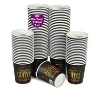 GoBeTree 100 Bicchieri di Carta Monouso per Caffè 210ml / 7 oz, Bicchieri per Caffè per Corto, Lungo, Espresso. Per Uffici e Case.