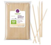 GoBeTree 100 Stecchini per Spiedini Legno 15 cm, Stuzzicadenti Lunghi | Spiedini Legno 15 cm con Punta, Levigati senza Schegge, Bastoncini per Spiedini, Aperitivo, Stuzzichini, Hamburger e Frutta
