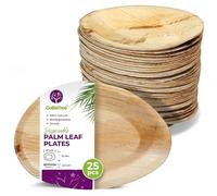GoBeTree 25 Piatti Foglia di Palma Piccoli 17x12 cm per Aperitivi e Tapas | Piatti usa e getta ovali e rigidi per stuzzichini, spiedini, dessert e catering, con venatura naturale simile al bambù