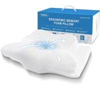 Gobikey Cuscino Cervicale per Dormire, Cuscino Ortopedico in Memory Foam | 2 in 1 Cuscino Ergonomico Cervicale per Dormire sul Fianco con Federa Sfoderabile e Lavabile, 60x36x11/13cm, Bianco