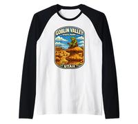Goblin Valley State Park Utah Deserto Hoodoo Rock Maglia con Maniche Raglan