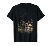 Goblincore Cottagecore Eremita Stella Spazio Scheletro Maglietta con Stampa Grafica Economica, Uomo, Nero, M