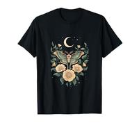 Goblincore Farfalle e Falene Fasi Lunari Fiori Cottagecore Maglietta